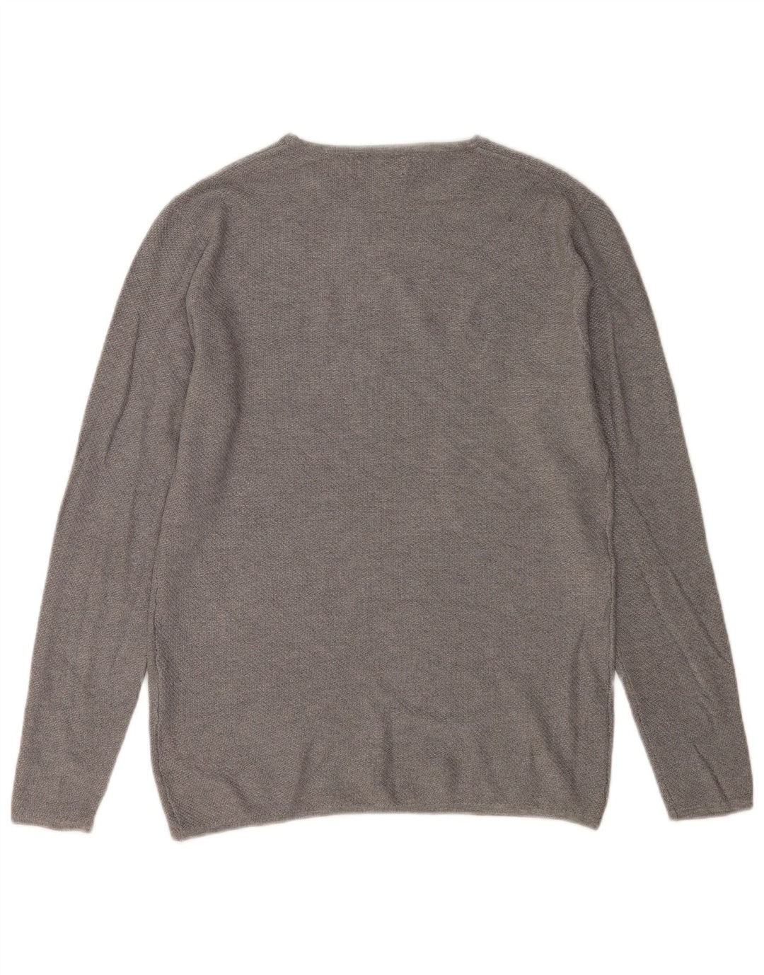 ZARA Herren-Pullover mit Rundhalsausschnitt, mittelgraue Viskose