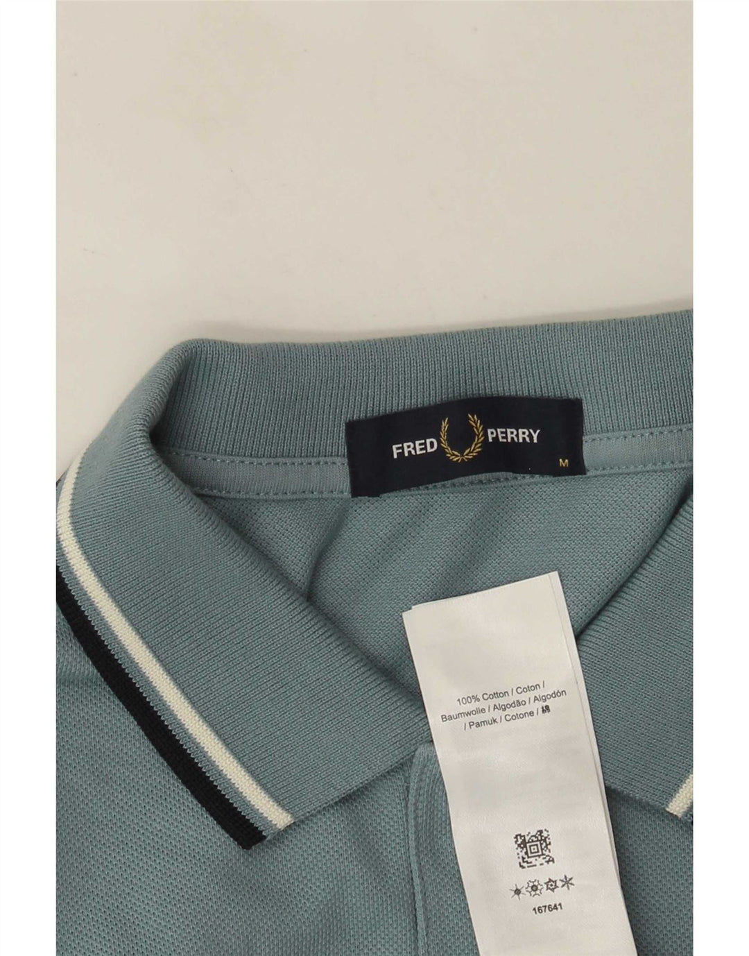 Fred Perry Herren-Poloshirt aus mittelblauer, gestreifter Baumwolle