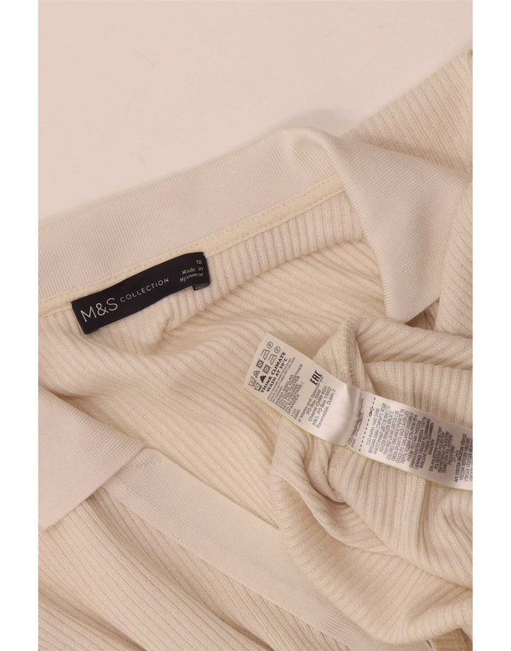Marks & Spencer Damen Poloshirt UK 12 Medium Beige Polyester