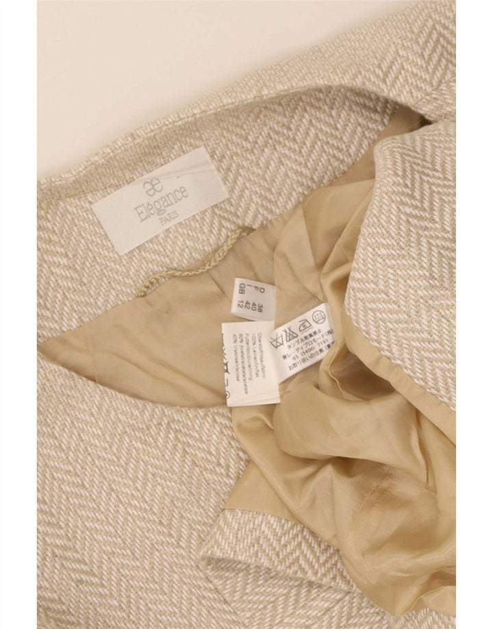 Elegance Damenmantel UK 12 Mittelbeige Herringbone-Leinen