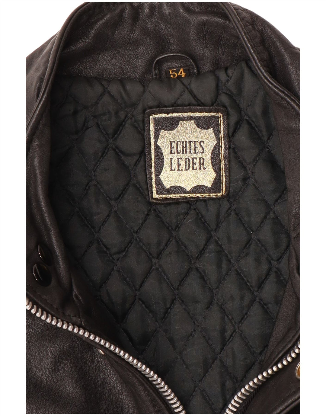 VINTAGE Herren Militärlederjacke IT 54 2XL Schwarzes Leder