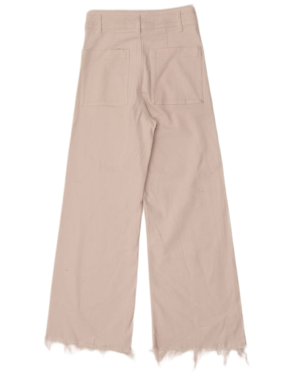 Zara Damen The Marine High Waist Wide Leg Jeans EU 36 XS W26 L28 Weiß