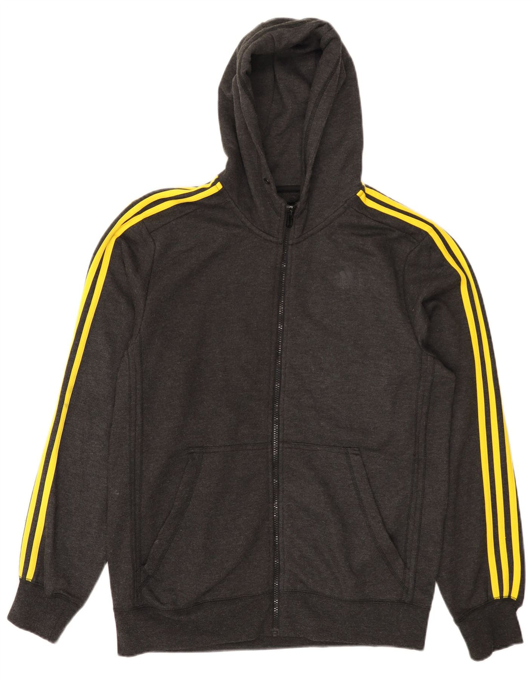 Adidas Herren-Kapuzenpullover mit Reißverschluss, groß, grau, Polyester