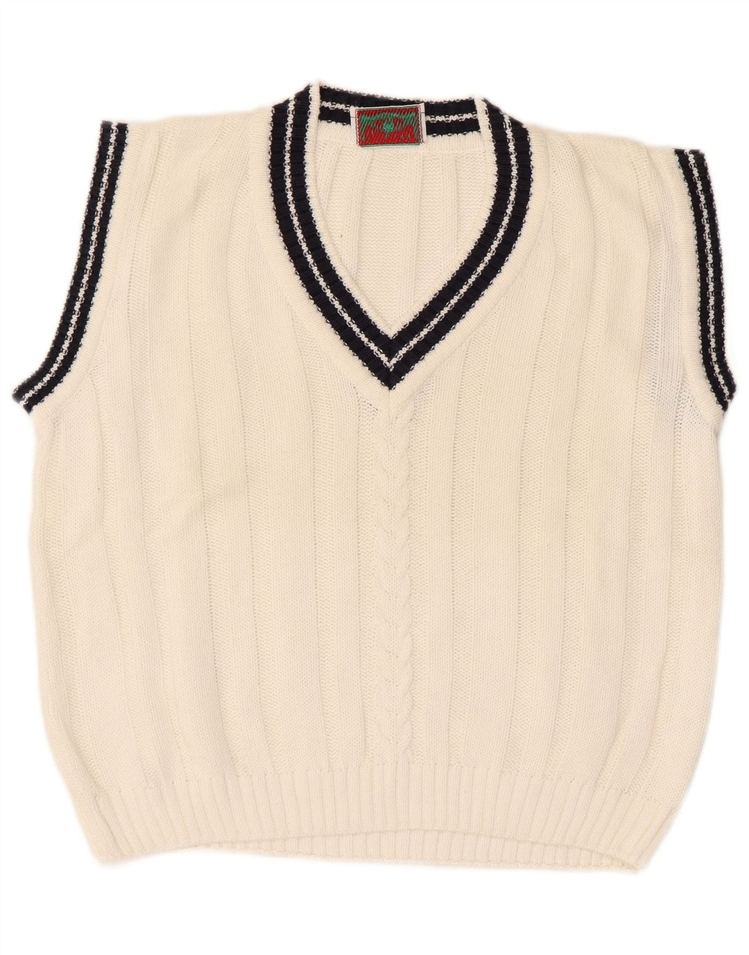 Vintage Damen Weste Tank Top UK 14 Medium Weiß