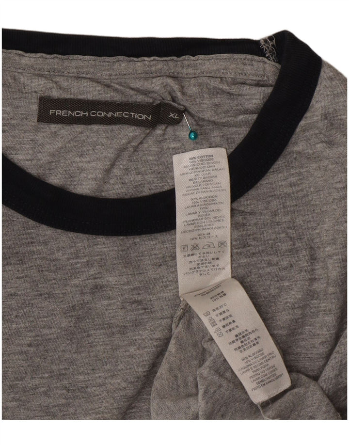 French Connection Herren T-Shirt Top XL Grau Baumwolle