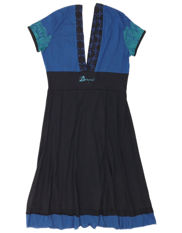 Desigual Womens Graphic A-Line Kleid UK 14 Large Black Floral