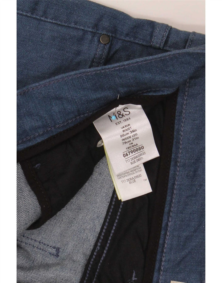 Marks & Spencer Herren Slim Jeans W34 L31 Blaue Baumwolle