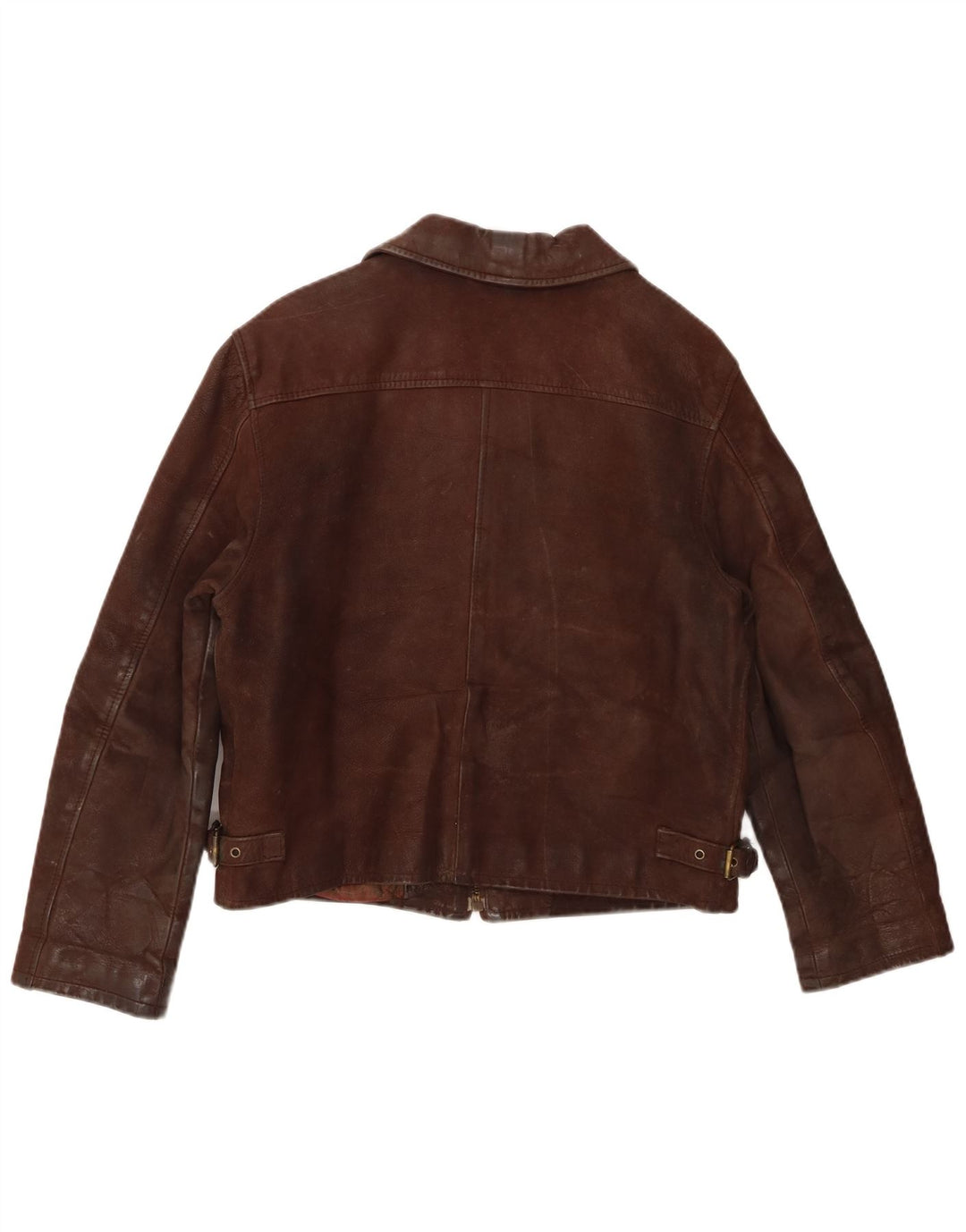 Vintage Damen Lederjacke UK 14 Mittelbraunes Leder