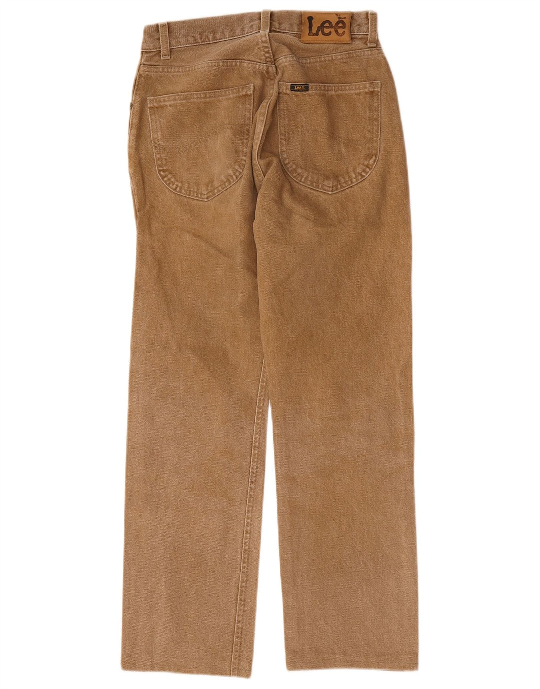 Lee Damen Straight Jeans W29 L28 Beige Baumwolle