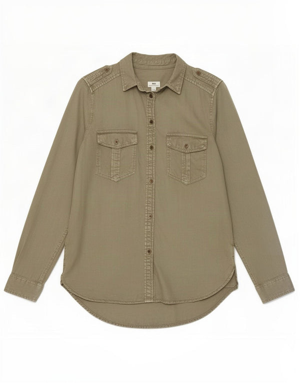American Eagle Damen Boyfriend-Fit-Militärhemd UK 14 Medium Khaki