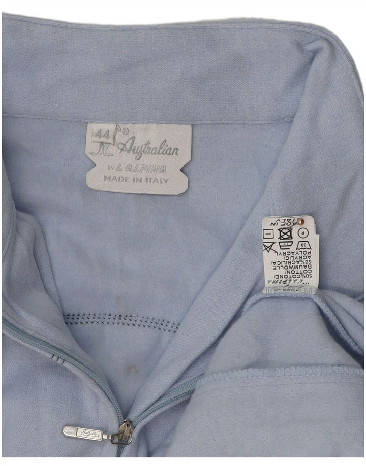 AUSTRALIAN L'ALPINA Damen-Trainingsanzug-Top-Jacke IT 44 Mittelblau gestreift