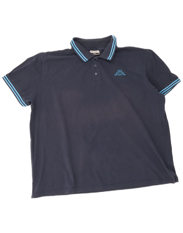 Kappa Herren Poloshirt 4XL Marineblau gestreift aus Baumwolle