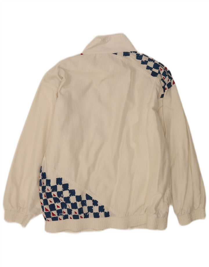 Tactel Herren-Trainingsanzug-Oberteil, Jacke, klein, weiß, geometrisch, Polyamid