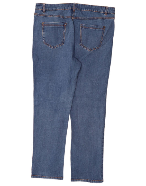 M&Co Damen Straight Jeans UK 16 Large W34 L29 Blaue Baumwolle