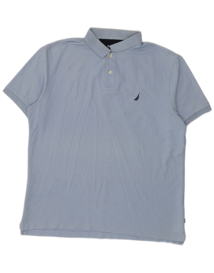 Nautica Herren-Poloshirt, groß, blaue Baumwolle