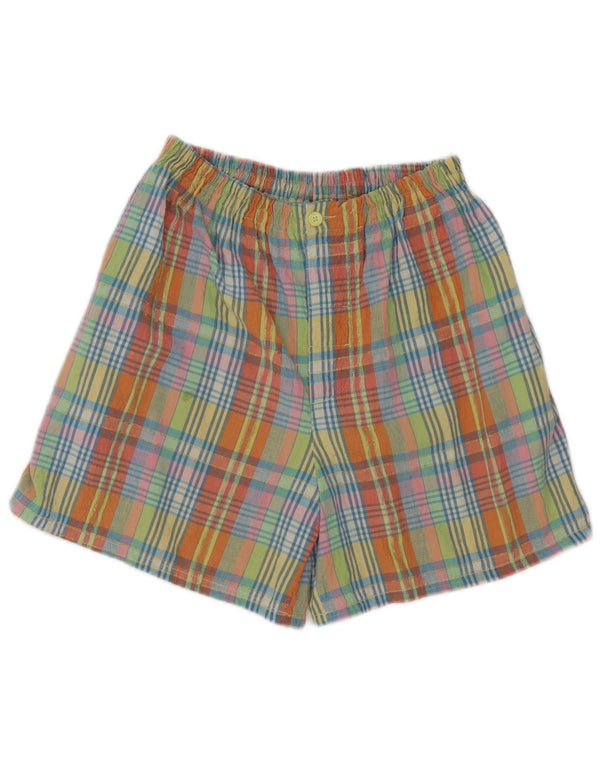 Benetton Damen-Shorts mit hoher Taille, W28, mittelgroß, mehrfarbig kariert