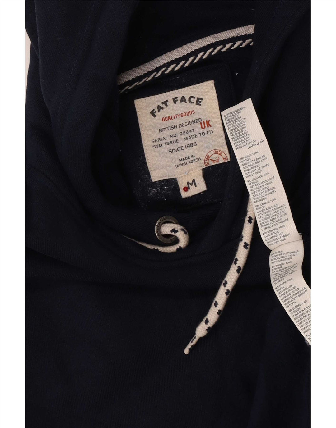 Fat Face Herren-Kapuzenpullover aus Baumwolle in mittlerem Marineblau