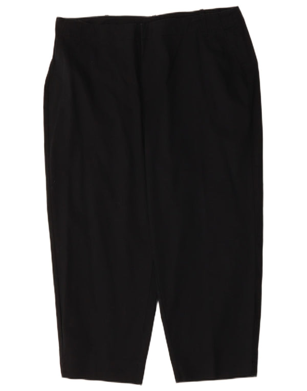 Mossimo Damen Stretch-Caprihose mit hoher Taille, US 16, XL, W32, L22, Schwarz