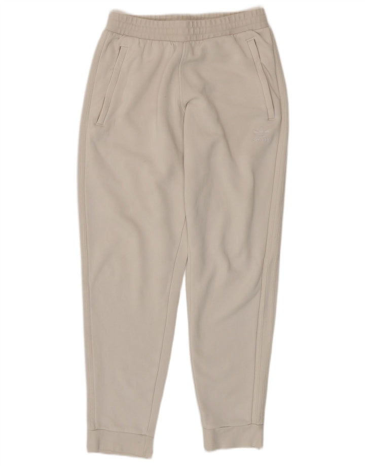 ADIDAS Herren-Trainingshose, Jogginghose, mittelgroß, cremefarbene Baumwolle