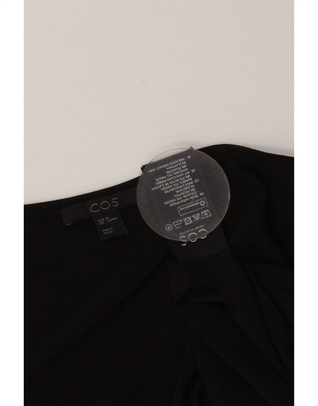 COS Damen One-Shoulder-Top UK 12 Mittelschwarze Viskose