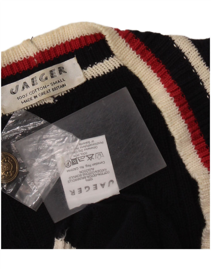 JAEGER Damen-Strickjacke in Übergröße, Gr. 10, Größe S, Marineblau, Farbblock