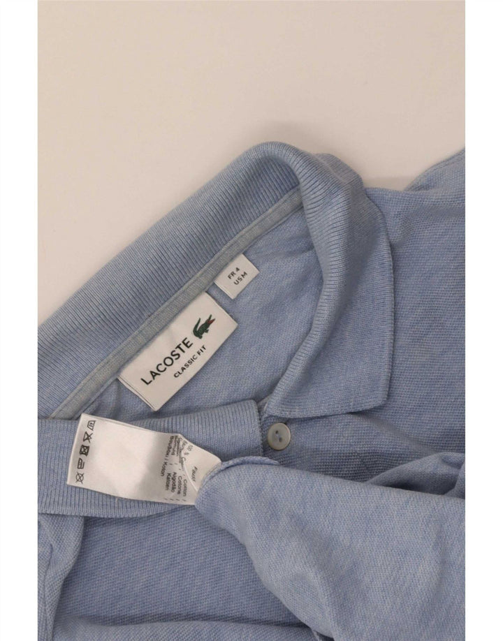 Lacoste Herren-Langarm-Poloshirt mit klassischer Passform, Größe 4, mittelblau meliert