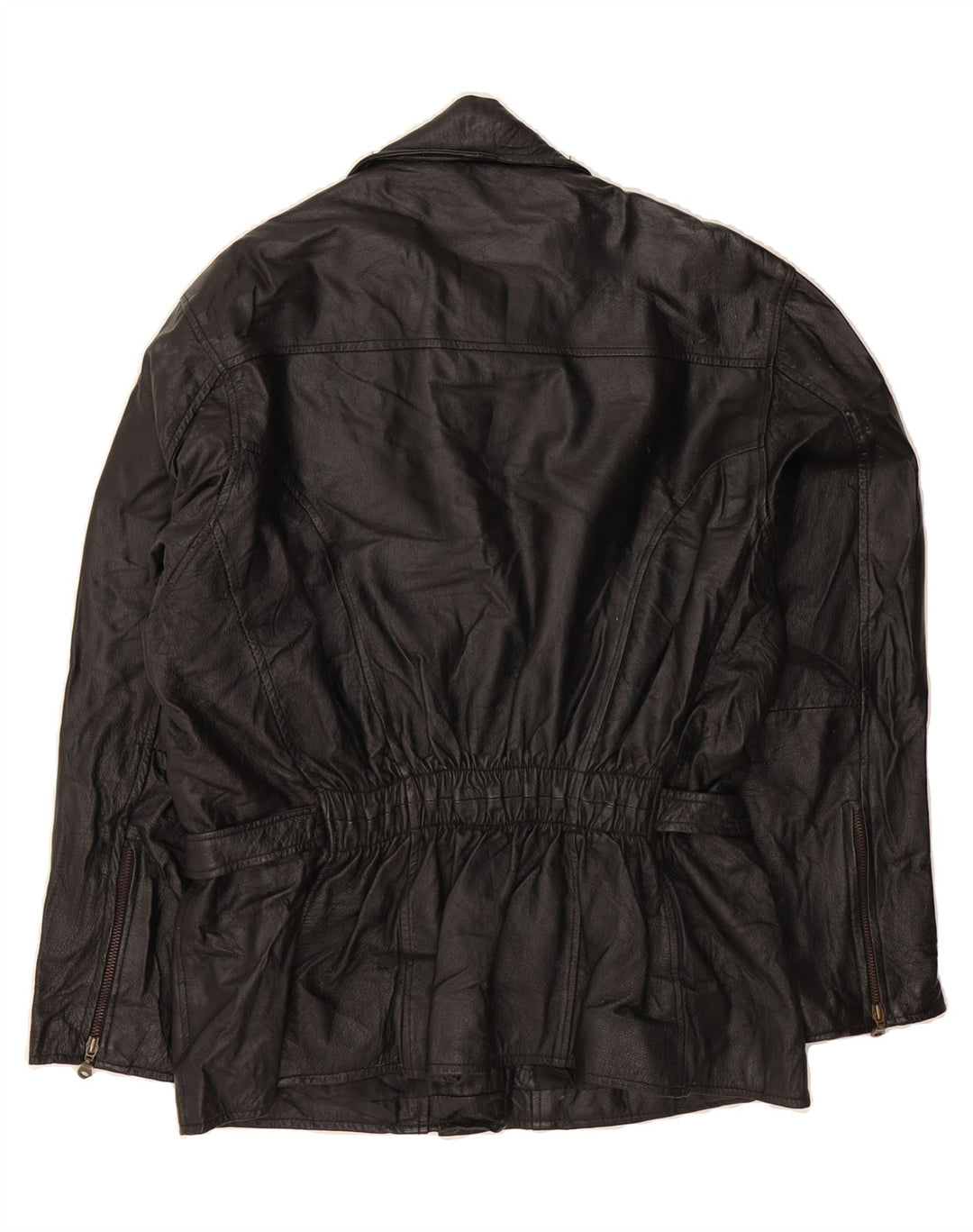 VINTAGE Womens Leather Jacket EU 42 Large Black Leather Vintage Vintage and Second-Hand Vintage from Messina Hembry 