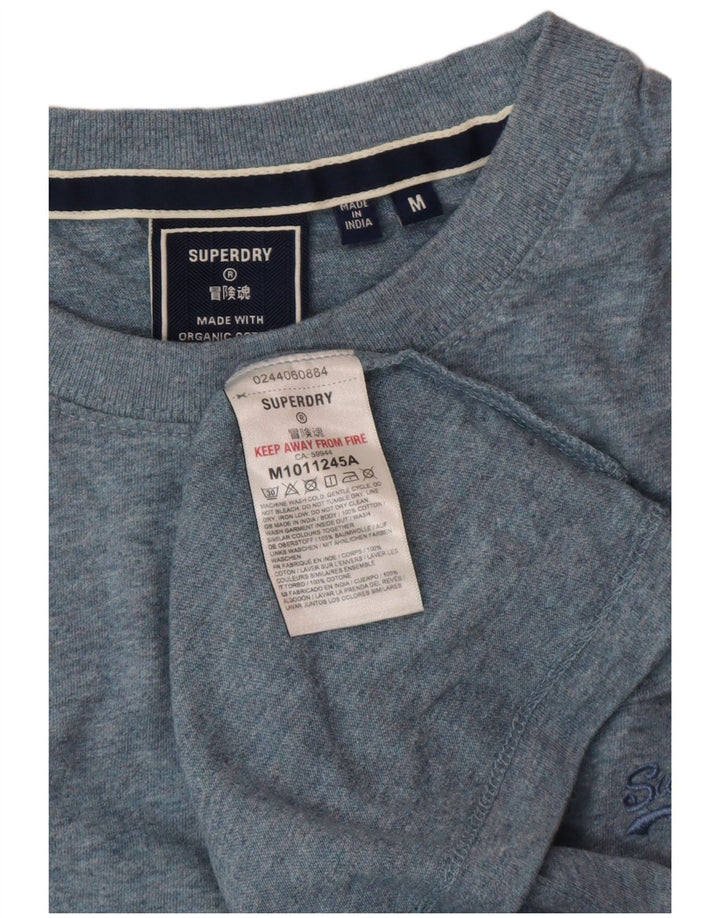 SUPERDRY Herren T-Shirt-Oberteil aus mittelblauer Baumwolle
