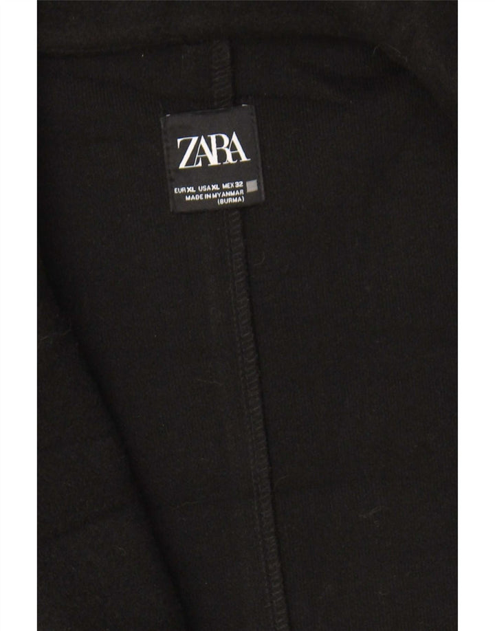 Zara Womens Open Overcoat UK 18 XL Schwarz Polyester
