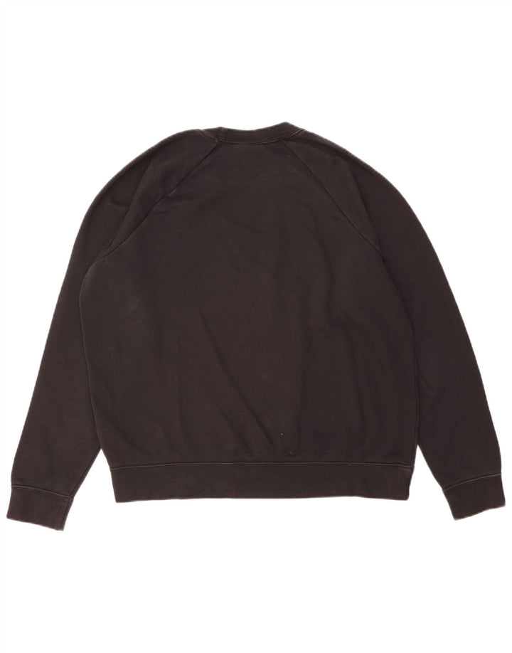 Nike Damen Sweatshirt Pullover UK 16 Large Schwarz Baumwolle