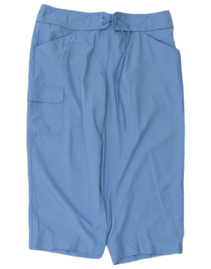 Izod Damen Caprihose US 12 Large W34 L21 Blau Polyester