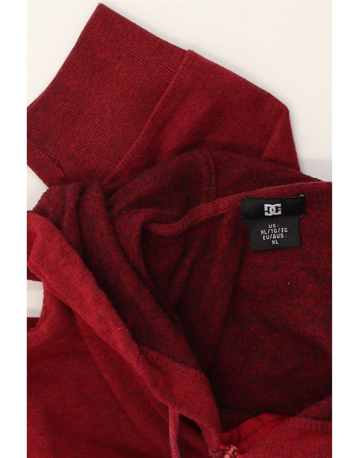 DC Herren-Kapuzenpullover mit Reißverschluss, XL, rot meliert