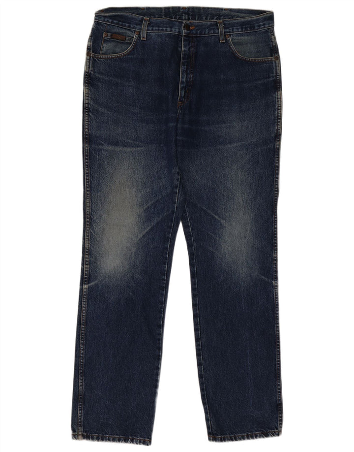 Wrangler Herren Texas Straight Jeans W38 L34 Blaue Baumwolle