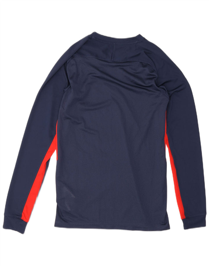 Nike Herren-Dri-Fit-Oberteil, langärmlig, klein, Marineblau, Farbblock-Polyester