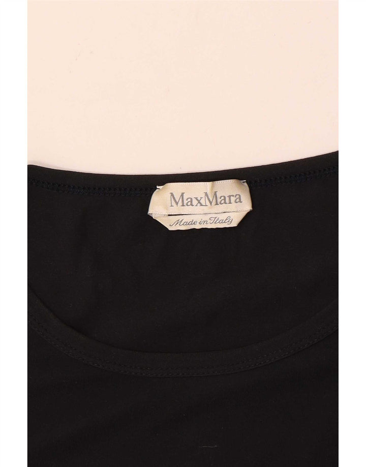 Max Mara Damen Top 3/4 Ärmel UK 8 Small Schwarz