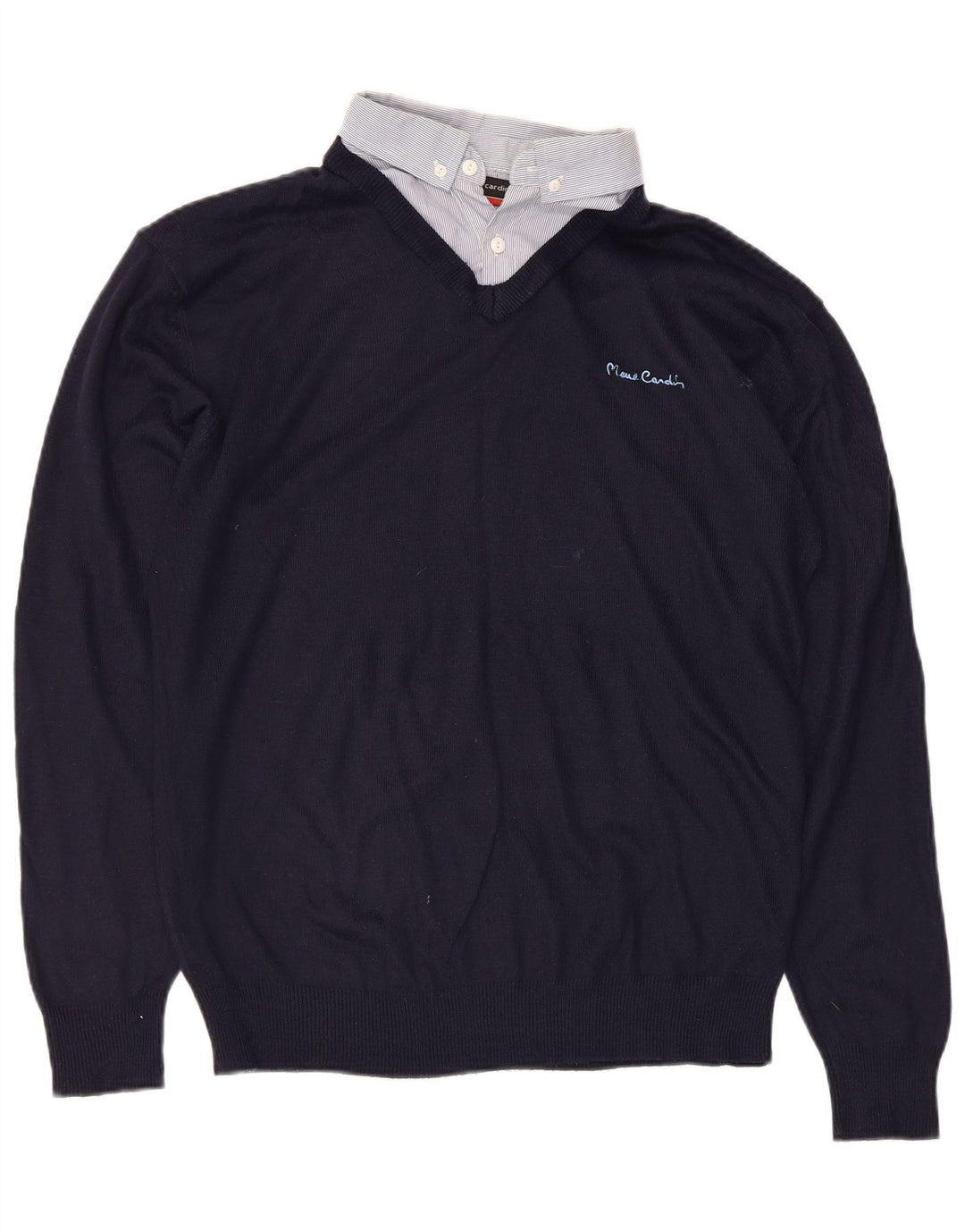 Pierre Cardin Herren-Pullover mit V-Ausschnitt, Mittelblau, Acryl