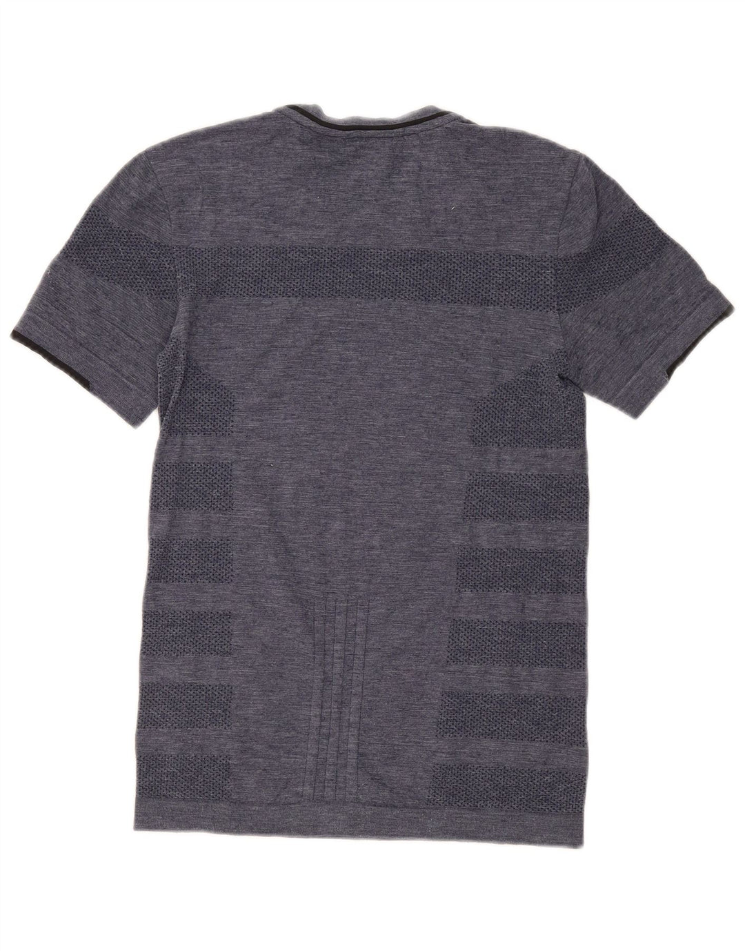 Adidas Herren Lauf-T-Shirt Top Small Marineblau gestreift