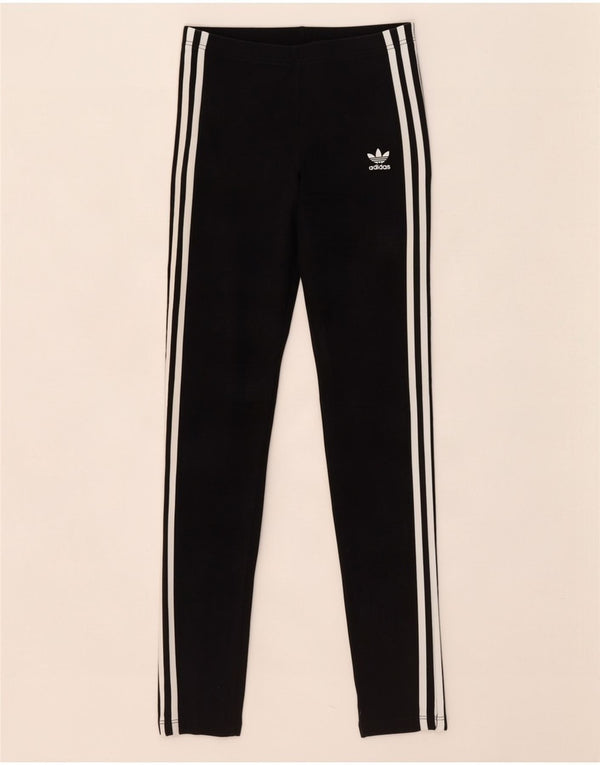 Adidas Mädchen-Leggings, 13–14 Jahre, schwarze Baumwolle