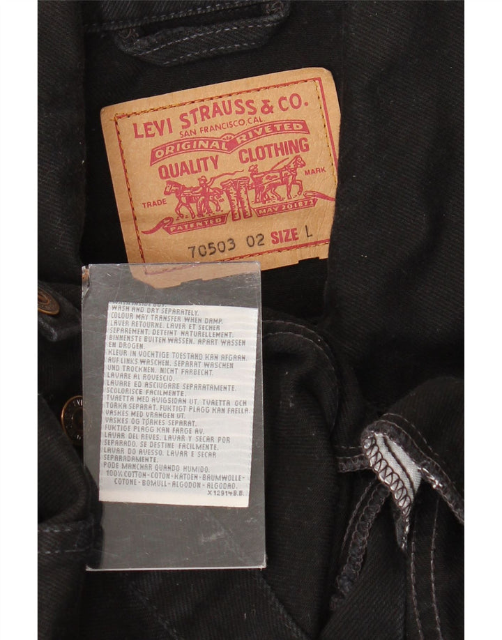Levi's Herren Jeansjacke UK 40 Large Schwarz Baumwolle