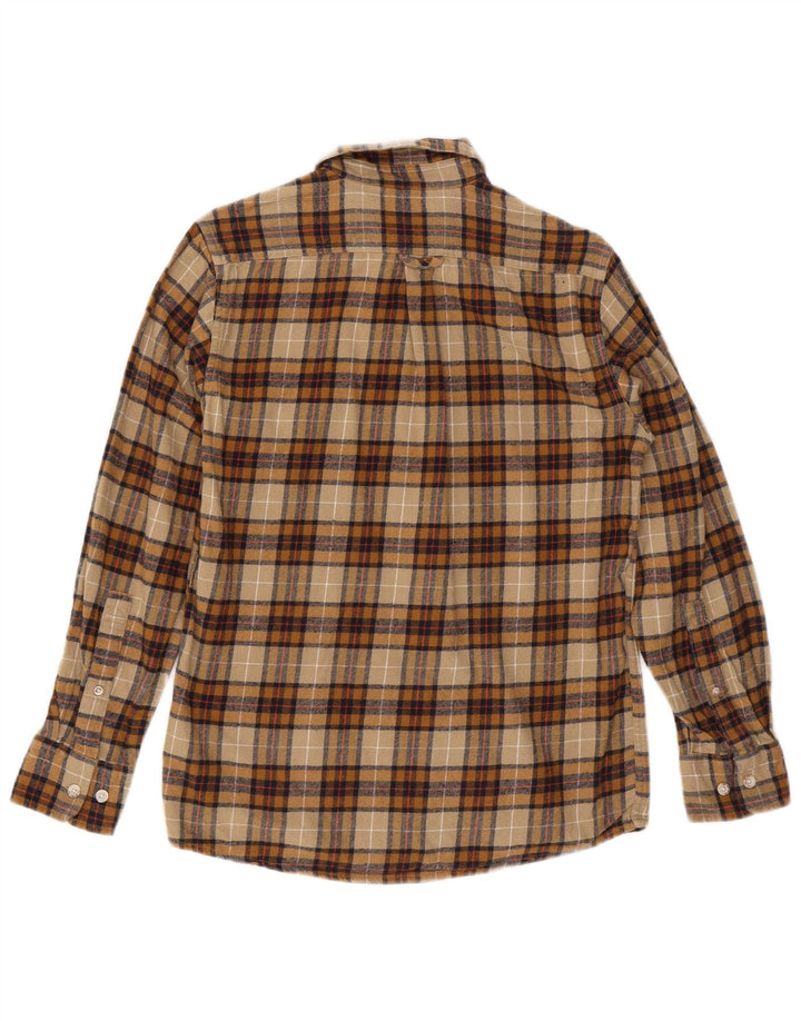 EDDIE BAUER Herren-Flanellhemd, klein, beige, kariert, Baumwolle