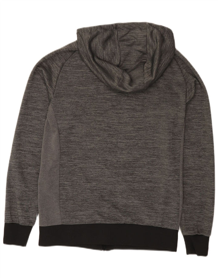ELLESSE Herren-Kapuzenpullover mit Reißverschluss, klein, graues Nadelstreifen-Polyester