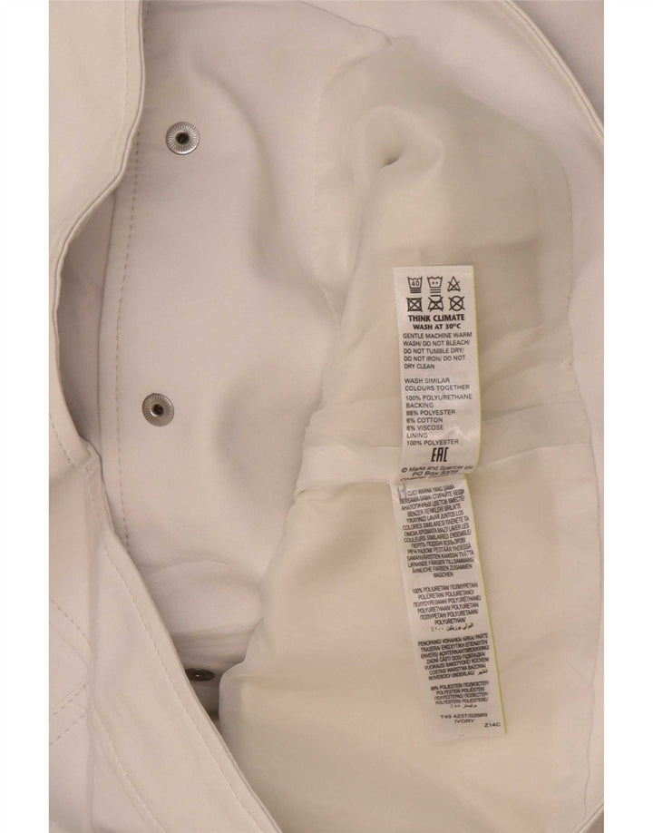 Marks & Spencer Damen Kunstlederjacke UK 8 Small Off White