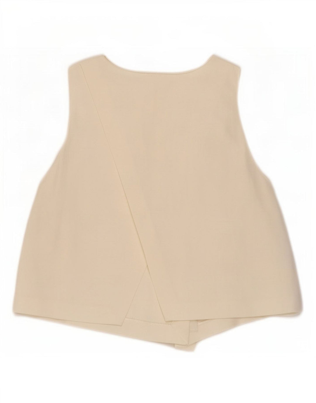 Zara Damen Crop Ärmelloses Blusenoberteil UK 12 Mittelweiße Viskose