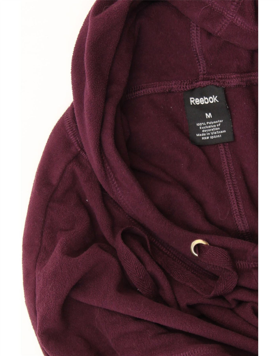 REEBOK Damen Übergroßer Kapuzen-Fleecepullover UK 14 Medium Burgund