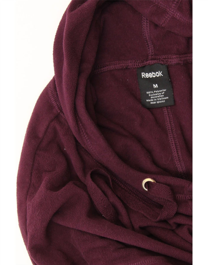 REEBOK Damen Übergroßer Kapuzen-Fleecepullover UK 14 Medium Burgund