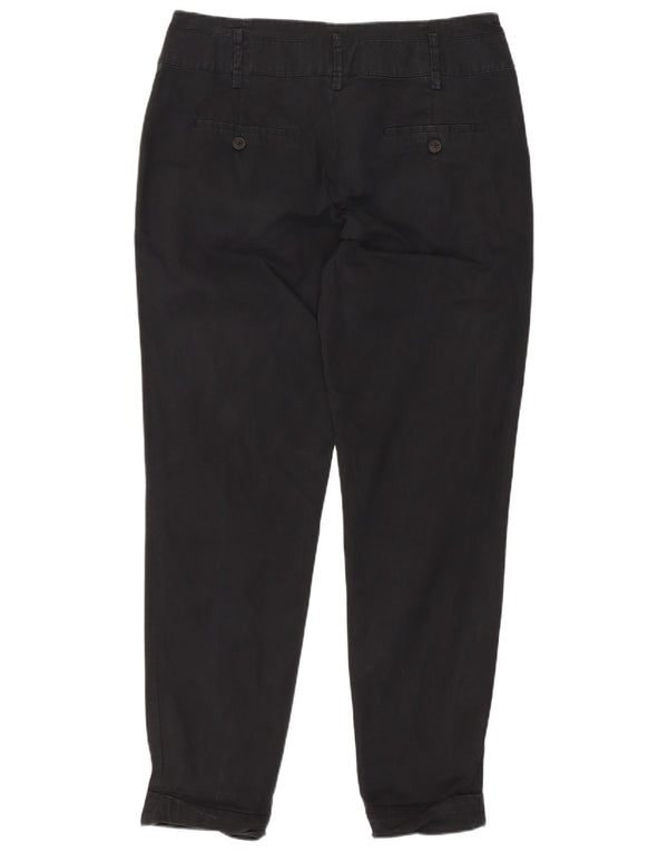 Zara Damen Tapered Chino-Hose, Größe M, W28, L27, Schwarz, Baumwolle