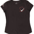 Nike Damen Dri Fit Graphic T-Shirt Top UK 16 Large Schwarz Polyester