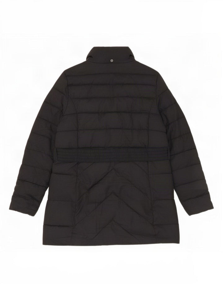 Barbour Damen gepolsterter Mantel UK 14 Large Schwarz Fischgrätenmuster