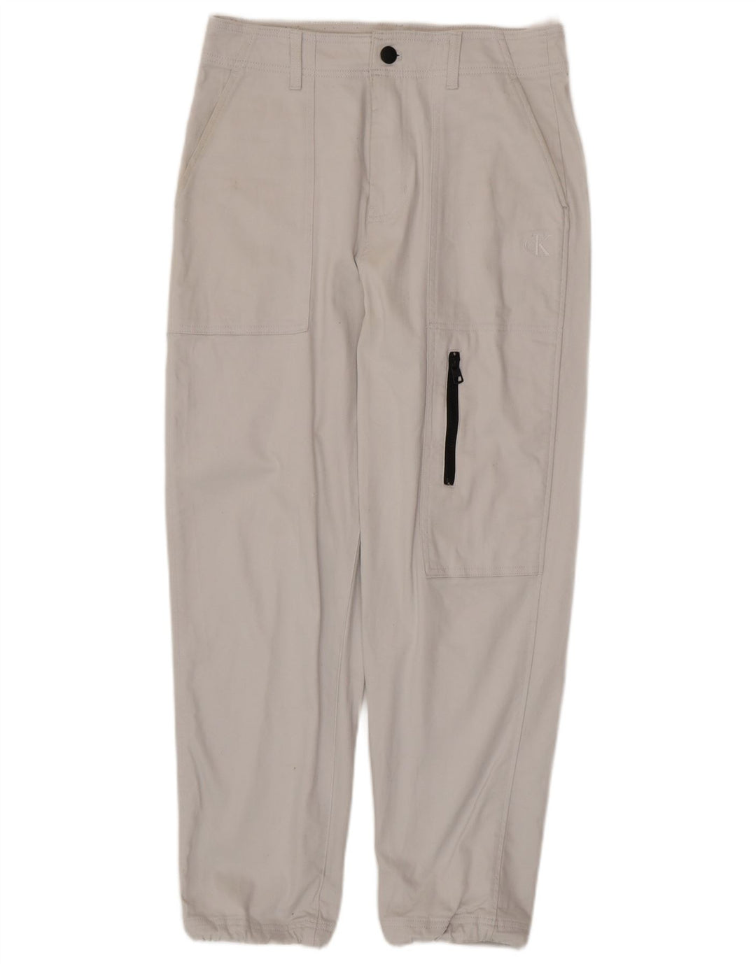 CALVIN KLEIN Herren Jogger Cargohose W30 L28 Weiße Baumwolle