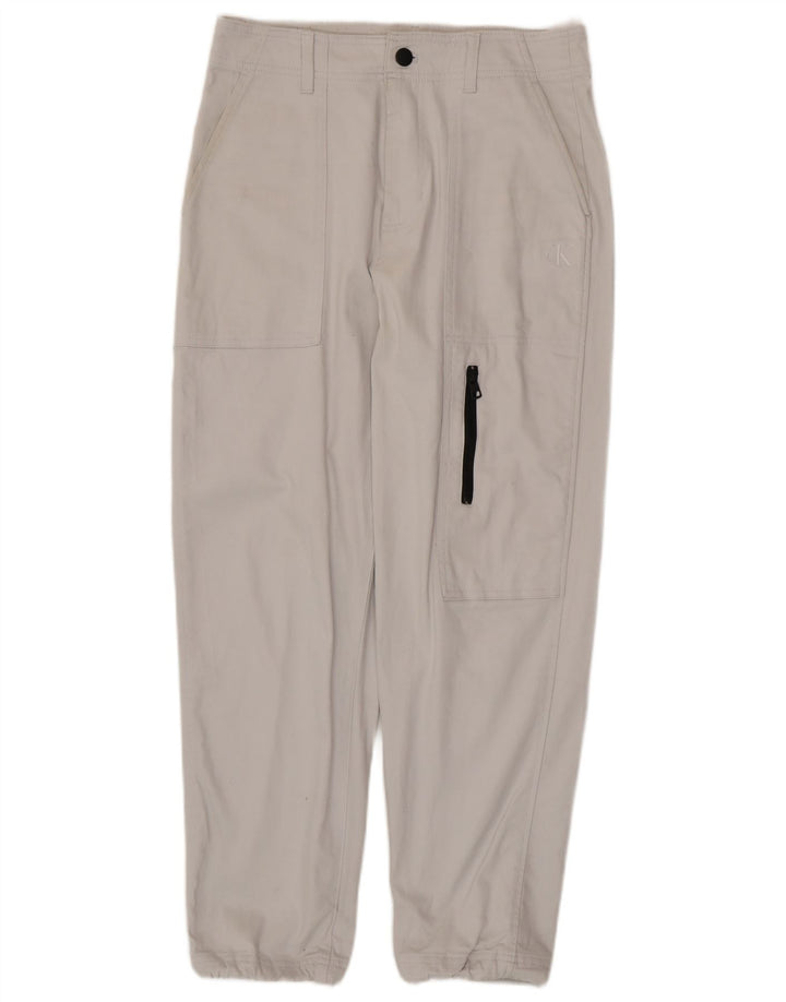CALVIN KLEIN Herren Jogger Cargohose W30 L28 Weiße Baumwolle
